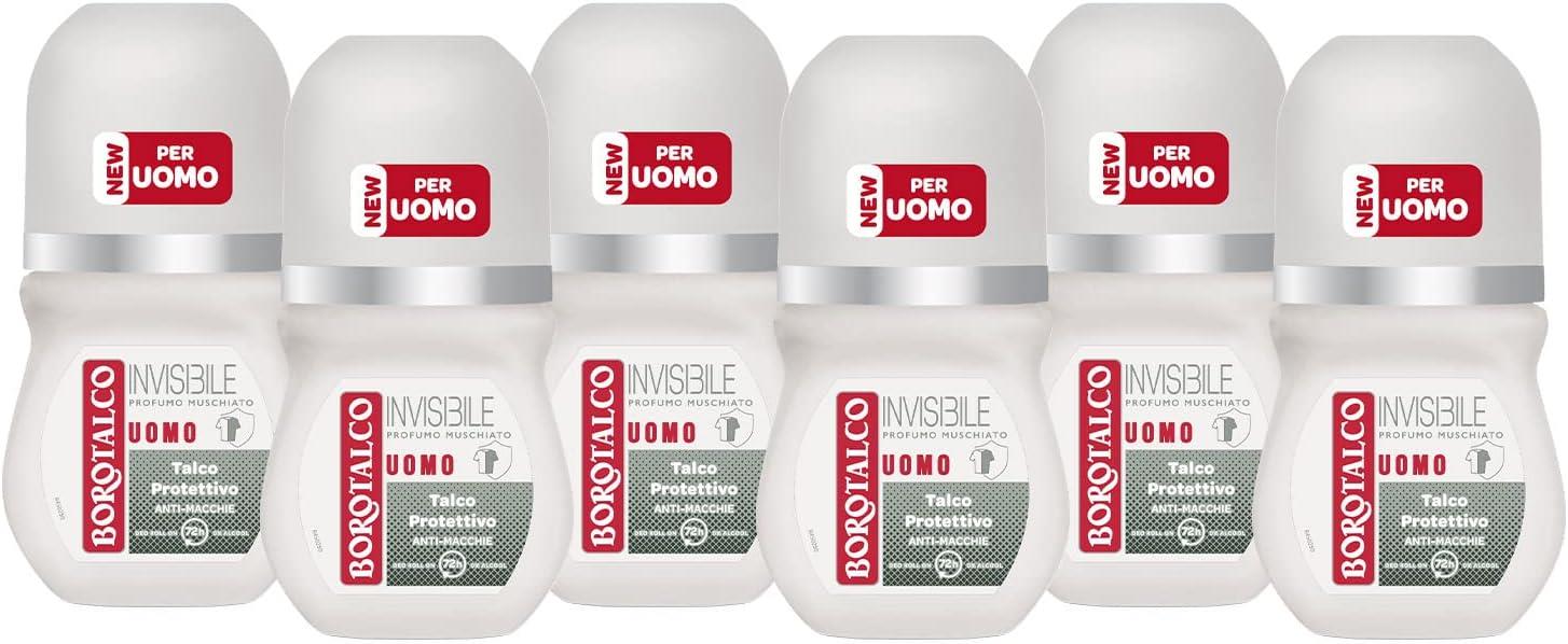 BOROTALCO ROLL-ON SET 6 PZ UOMO 50 ML L'UNO FORMULA SENZA ALCOOL EFFICACIA FRESCA 48H ROSSO