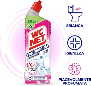 WC NET SET 2 CONFEZIONI GEL CANDEGGINA PROFUMATA 700 ML L'UNA
