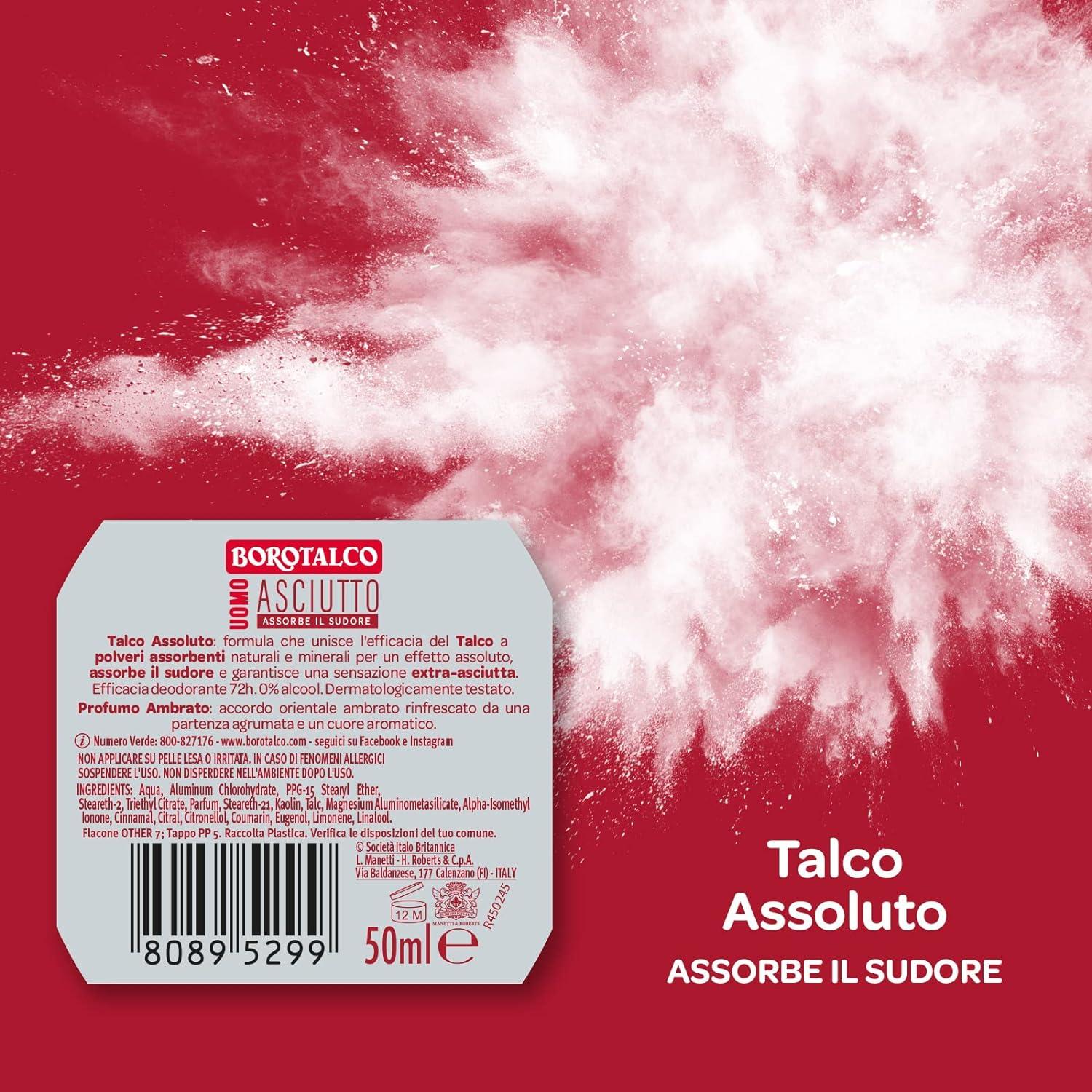 BOROTALCO SET 8 PZ DEO ROLL-ON 50ML L'UNO NEW ASCIUTTO PROFUMO AMBRATO NO ALCOOL 72H