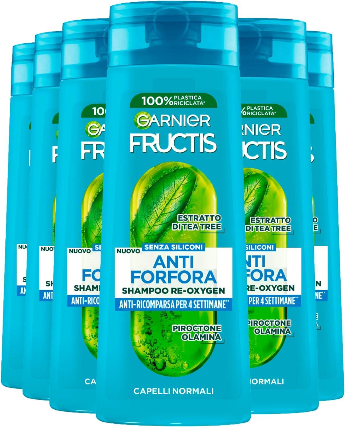 GARNIER FRUCTIS 6 PZ SHAMPOO 250 ML L'UNO ANTI FORFORA PER 4 SETTIMANE RE-OXYGEN CAPELLI NORMALI