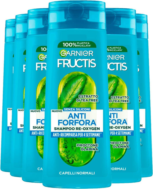 GARNIER FRUCTIS 6 PZ SHAMPOO 250 ML L'UNO ANTI FORFORA PER 4 SETTIMANE RE-OXYGEN CAPELLI NORMALI