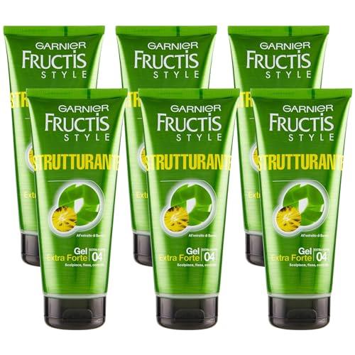 FRUCTIS SET 6 CONFEZIONI GEL FISSANTE PER CAPELLI EXTRA FORTE STRUCTURING DA 200 ML L'UNO