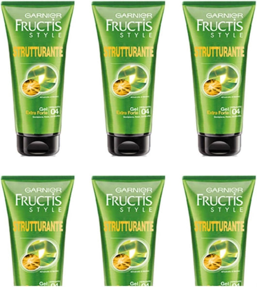 FRUCTIS SET 6 PZ GEL FISSANTE PER CAPELLI EXTRA FORTE STRUCTURING DA 200 ML L'UNO
