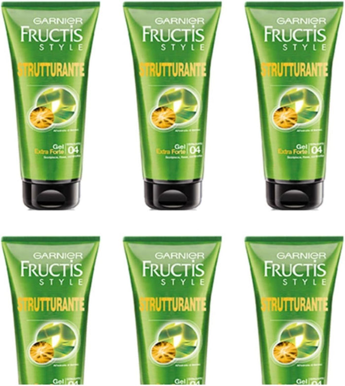 FRUCTIS SET 6 PZ GEL FISSANTE PER CAPELLI EXTRA FORTE STRUCTURING DA 200 ML L'UNO