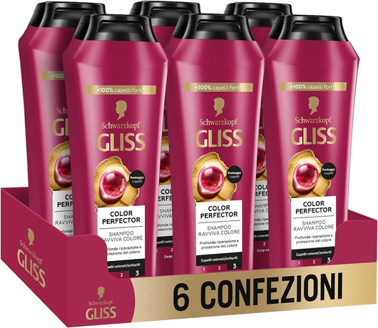 GLISS COLOR 6 CONFEZIONI DI PERFECTOR SHAMPOO RAVVIVA COLORE 250 ML