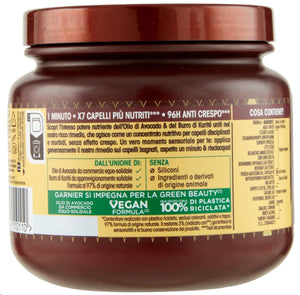 SET 3 GARNIER ULTRA DOLCE MASCHERA NUTRIENTE PER CAPELLI SECCHI E CRESPI IN 1 MINUTO AVOCADO E BURRO DI KARITÉ 340 ML