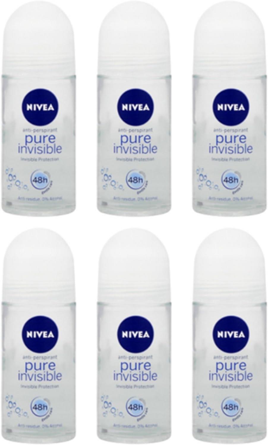 NIVEA SET 6 PZ DEODORANTE ANTI-PERSPIRANT PURE INVISIBLE 50 ML