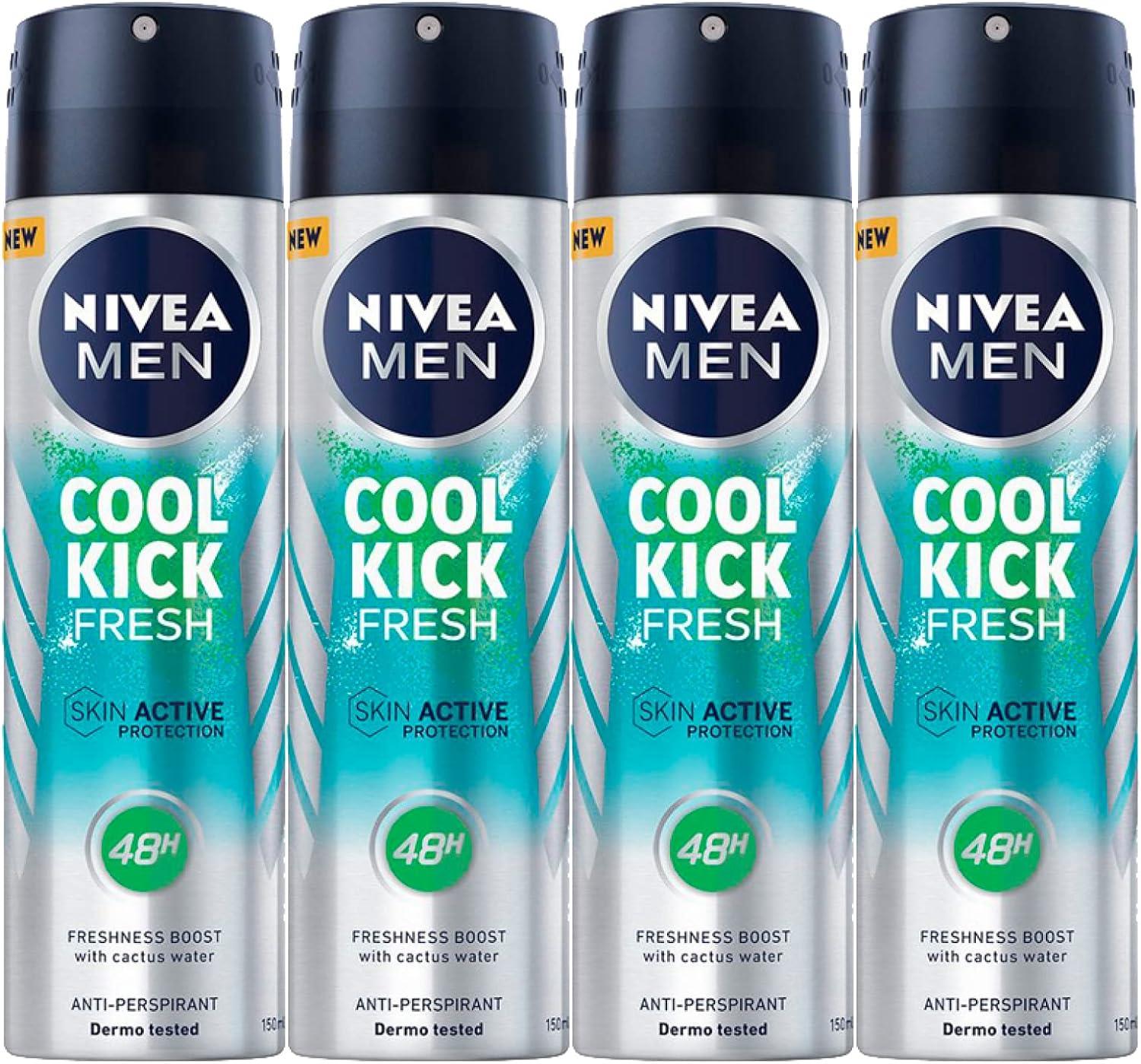 NIVEA SET 4 PZ DEODORANTE SPRAY 150 ML MEN COOL KICK FRESH FINO A 48 H