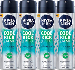 NIVEA SET 4 PZ DEODORANTE SPRAY 150 ML MEN COOL KICK FRESH FINO A 48 H