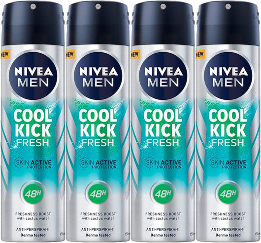NIVEA SET 4 PZ DEODORANTE SPRAY 150 ML MEN COOL KICK FRESH FINO A 48 H