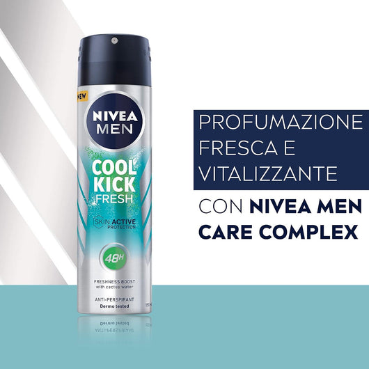 NIVEA SET 4 PZ DEODORANTE SPRAY 150 ML MEN COOL KICK FRESH FINO A 48 H