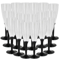 FLUTE CON BASE NERA IN CONFEZIONE DA 18 PEZZI REALIZZATI IN PLASTICA