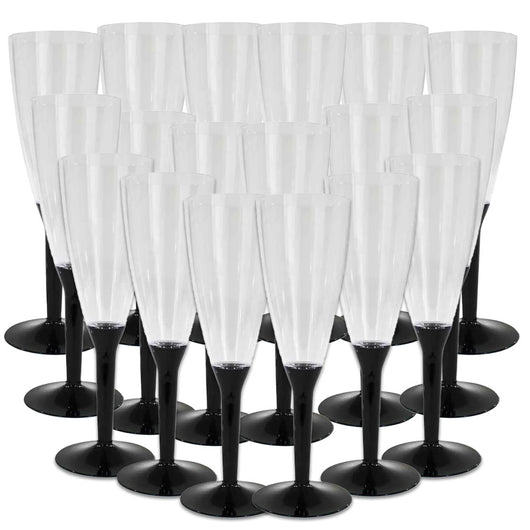 FLUTE CON BASE NERA IN CONFEZIONE DA 18 PEZZI REALIZZATI IN PLASTICA