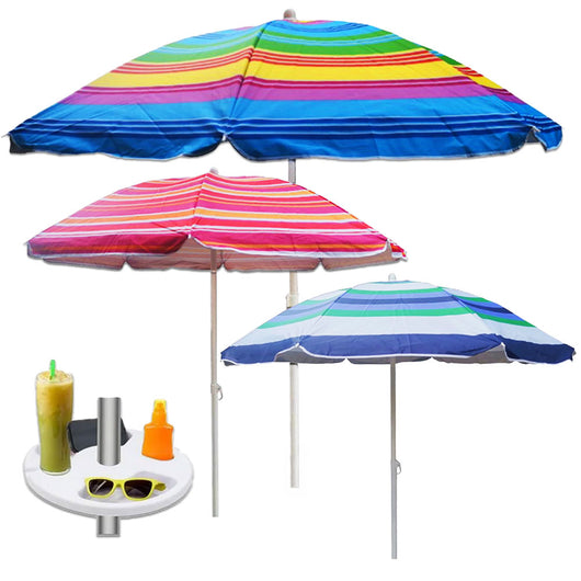 MAURY'S OMBRELLONE SORRENTO DA 180 +  BORSA MARE CON MANICI IN CORDA 55X40X13 CM COLORATA CON SCRITTA HELLO SUMMER