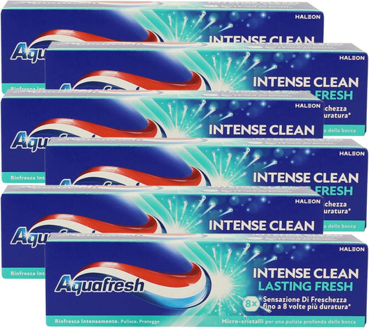 AQUAFRESH SET 6 DENTIFRICI INTENSE CLEAN LASTING FRESH 75 ML L'UNO PRODOTTI PER DENTI