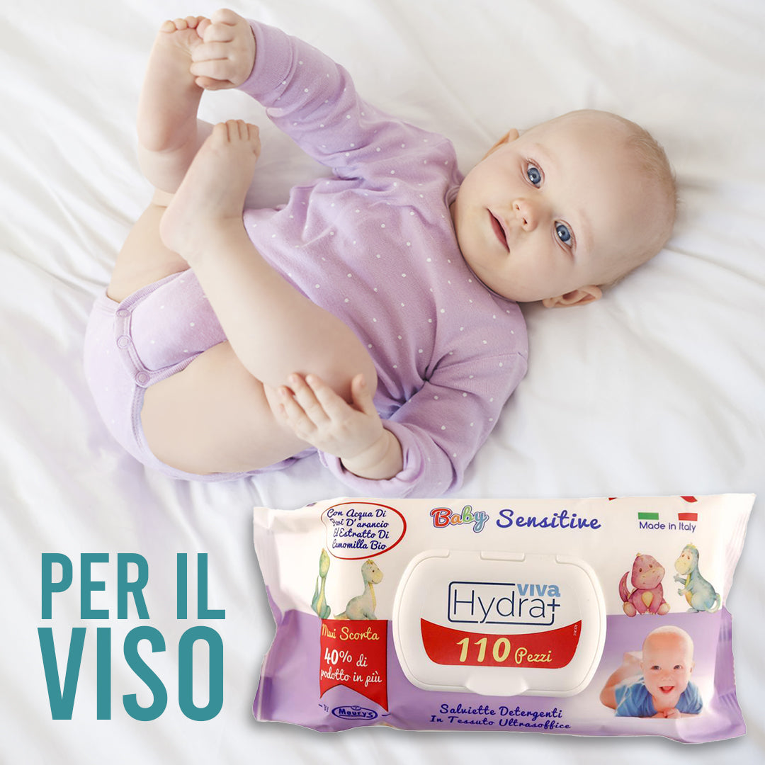 HYDRA VIVA+ 12 CONFEZIONI SALVIETTE DETERGENTI BABY SENSITIVE 1320 PZ