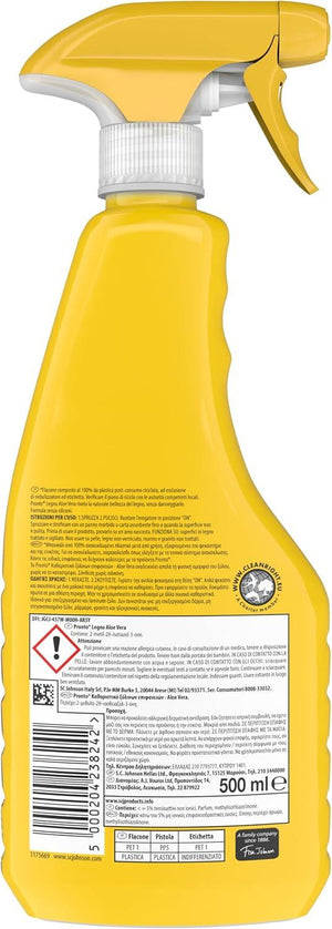 PRONTO TRIGGER PACCO DA 12 PZ LEGNO ESALTA LA NATURALE BELLEZZA DEL LEGNO FRAGRANZA ALOE VERA 1 CONFEZIONE DA 500 ML