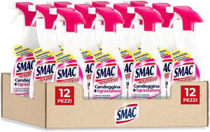 SMAC MAXI PACCO DA 12 PEZZI DI SPRAY SGRASSATORE 650 ML DISINFETTANTE CON CANDEGGINA