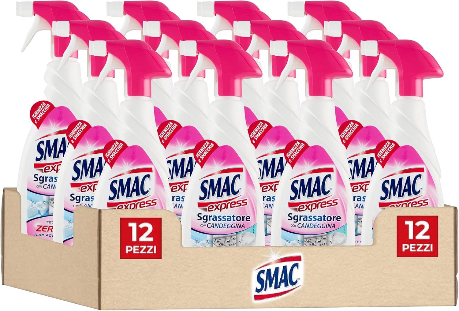 SMAC MAXI PACCO 12 PZ SPRAY SGRASSATORE 650 ML DISINFETTANTE CON CANDEGGINA