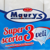MAURY'S CARTA IGIENICA 24 ROTOLI A 3 VELI GR1600 DOPPIA RESISTENZA