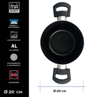 MA MAISON PENTOLA LINEA ALESSIA 20 CM SPESSORE 1.60 MM ANTIADERENTE E ANTIGRAFFIO IN ALLUMINIO