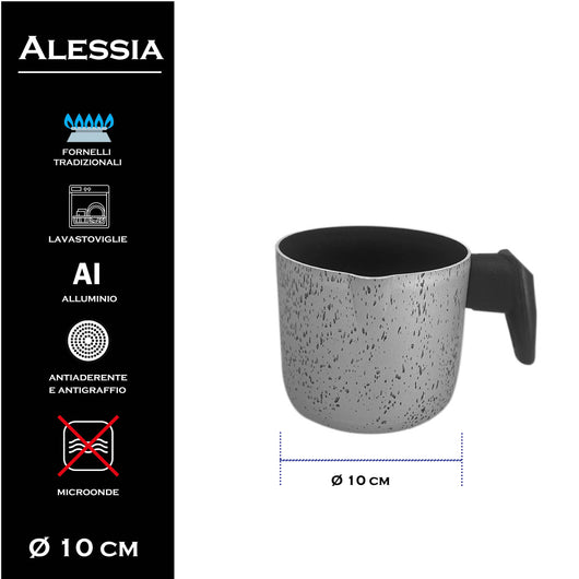 MA MAISON BOLLI LATTE LINEA ALESSIA 10 CM SPESSORE 1,50 MM ANTIADERENTE E ANTIGRAFFIO IN ALLUMINIO