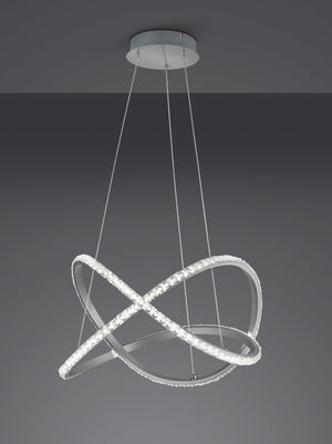 RUBIN LAMPADARIO A SOSPENSIONE A LED 50 CM CRISTALLO CON TELECOMANDO