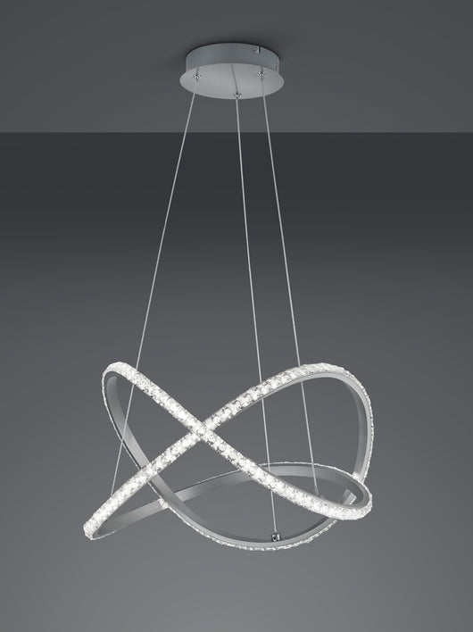 RUBIN LAMPADARIO A SOSPENSIONE A LED 50 CM CRISTALLO CON TELECOMANDO