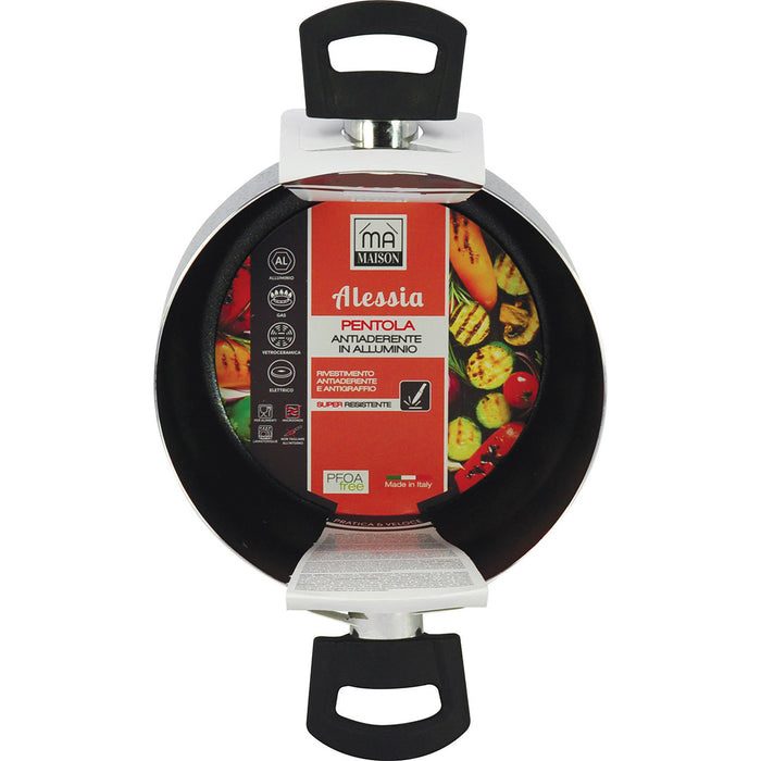 MA MAISON PENTOLA LINEA ALESSIA 20 CM SPESSORE 1.60 MM ANTIADERENTE E ANTIGRAFFIO IN ALLUMINIO