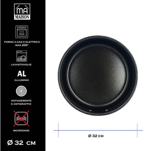 MA MAISON TORTIERA LINEA ALESSIA 32 CM SPESSORE 1,40 MM ANTIADERENTE E ANTIGRAFFIO IN ALLUMINIO