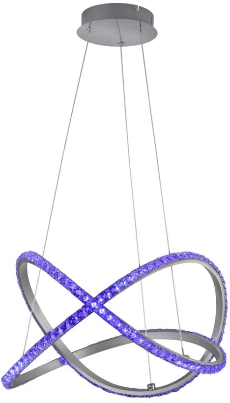 RUBIN LAMPADARIO A SOSPENSIONE A LED 50 CM CRISTALLO CON TELECOMANDO