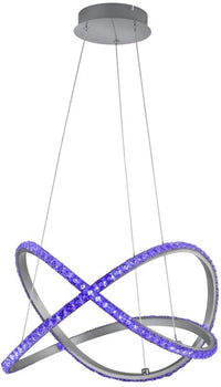 RUBIN LAMPADARIO A SOSPENSIONE A LED 50 CM CRISTALLO CON TELECOMANDO