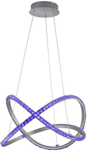 RUBIN LAMPADARIO A SOSPENSIONE A LED 50 CM CRISTALLO CON TELECOMANDO