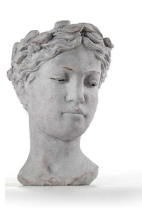 VASO TESTA DI MORO A DONNA 19X18X27 CM IN COLORE BIANCO