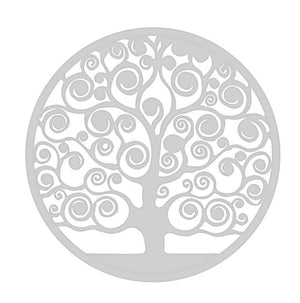 PANNELLO DEORATIVO TONDO IN METALLO 40 CM ALBERO DELLA VITA BIANCO