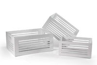 SET 3 CASSETTE BIANCHE DECORATIVE REALIZZATE IN LEGNO