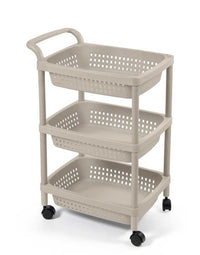 CARRELLO PORTAFRUTTA CON 3 CESTELLI 50X36X74 TORTORA
