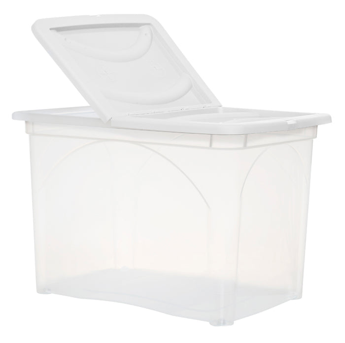 BOX CONTENITORE CON RUOTE DIMENSIONI 60X41X40CM E COPERCHIO BIANCO