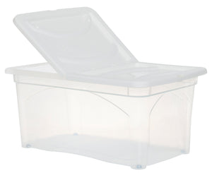 BOX PORTA INDUMENTI CON RUOTE DIMENSIONI 60X40X28CM E COPERCHIO BIANCO