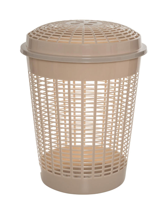 CESTONE MULTIUSO PABLO FORATO CON COPERCHIO CAPIENZA 60 LT COLORE TORTORA