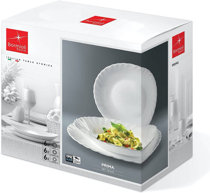 BORMIOLI PRIMA SERVIZIO PIATTI DA TAVOLA 18 PEZZI