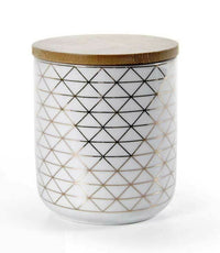 BARATTOLO IN PORCELLANA CON TAPPO IN LEGNO 10 X H12 CM