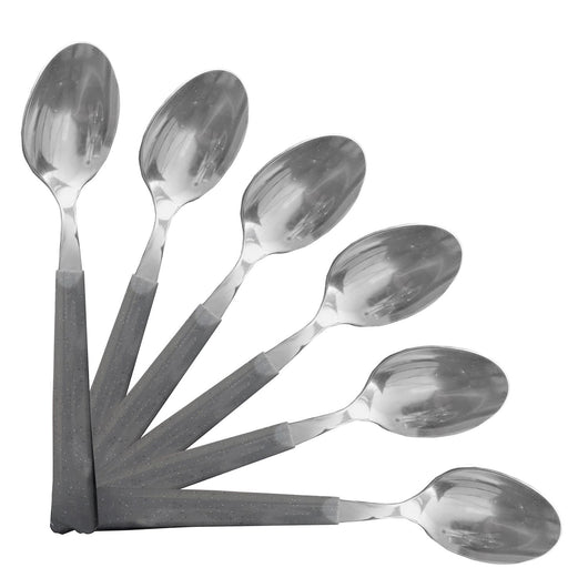 MAURY'S BEST QUALITY SET DA 6 CUCCHIAI DA TAVOLA GRIGIO EFFETTO PIETRA