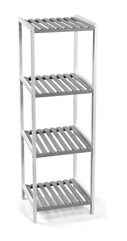 SCAFFALE IN LEGNO BICOLORE CON 4 RIPIANI 34 X 33 X H110 CM BIANCO E GRIGIO