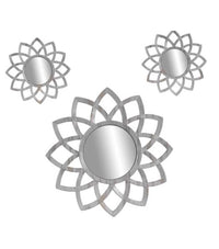 3 SPECCHI A FIORE IN COLORE BIANCO 35/20 CM IN PLASTICA