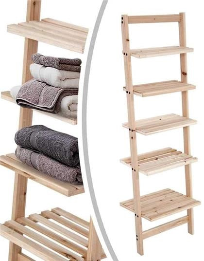 SCAFFALE DA PARETE INCLINATO CON 5 RIPIANO 42X30X H130CM