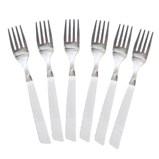 MAURY'S BEST QUALITY FORCHETTE DA TAVOLA IN SET DA 6 PEZZI  DI COLORE BIANCO