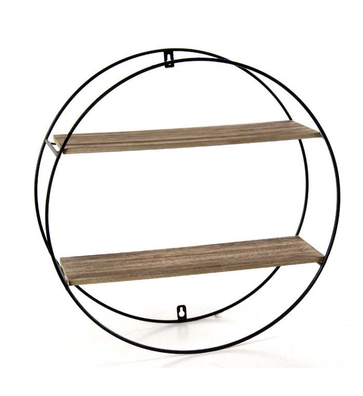 MAURY'S INDUSTRIAL BACHECA DA PARETE IN METALLO CON 2 MENSOLE IN LEGNO 47X15 CM