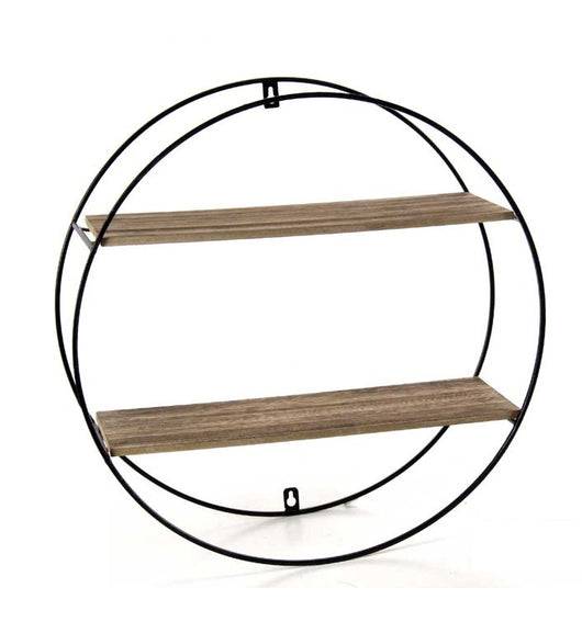 MAURY'S INDUSTRIAL BACHECA DA PARETE IN METALLO CON 2 MENSOLE IN LEGNO 47X15 CM