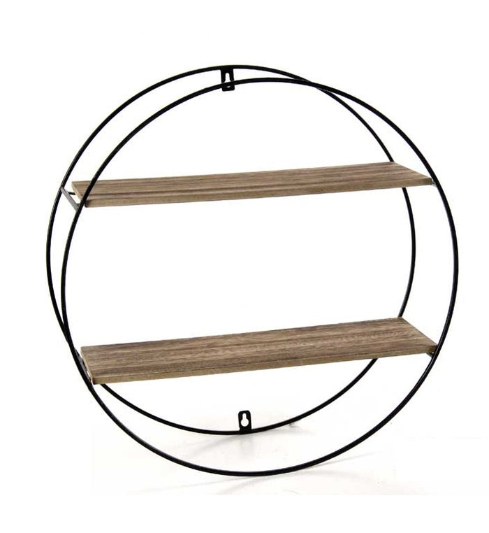 MAURY'S INDUSTRIAL BACHECA DA PARETE IN METALLO CON 2 MENSOLE IN LEGNO 47X15 CM